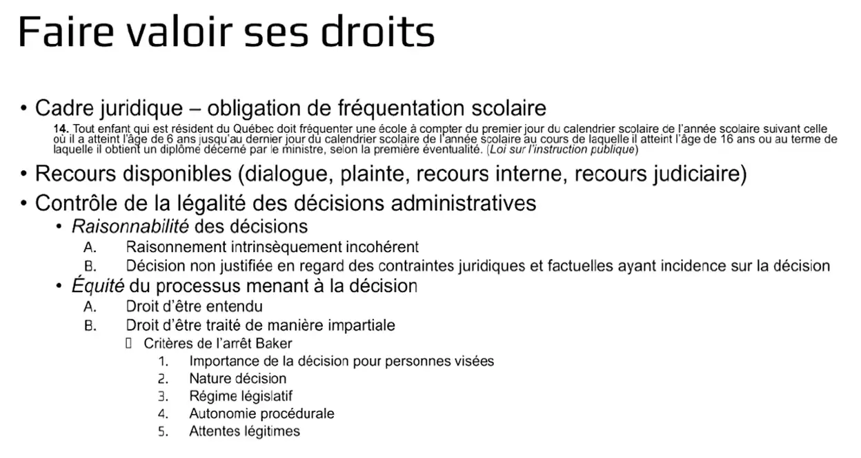Faire valoir ses droits